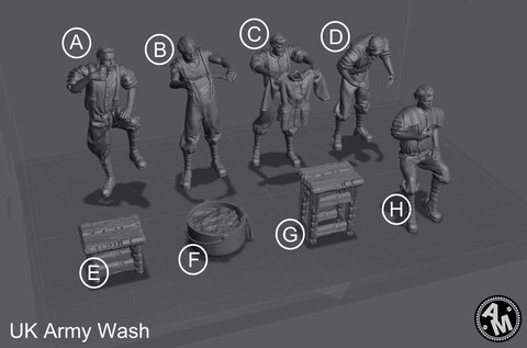 Soldado Británico Limpiando ww1 escala 1/16 (12cm) color blanco