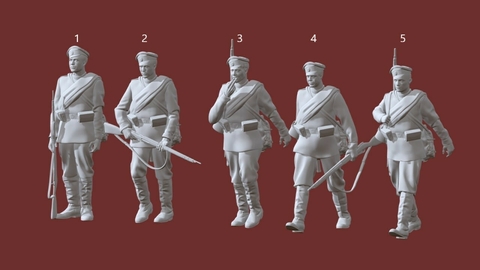 Soldado Ruso Mod1 ww1 escala 1/16 (12cm) color blanco