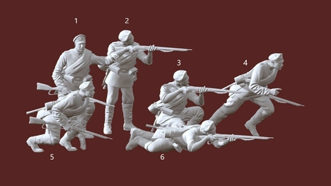 Soldado Ruso Mod2 ww1 escala 1/16 (12cm) color blanco