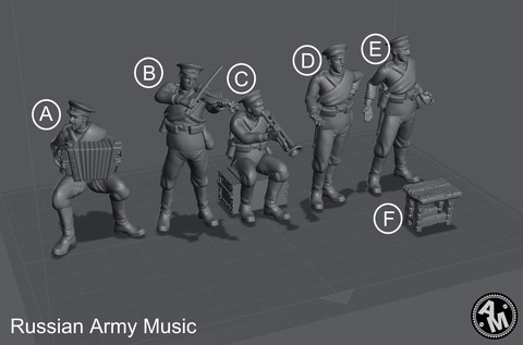 Soldado Ruso Músico ww1 escala 1/16 (12cm) color blanco