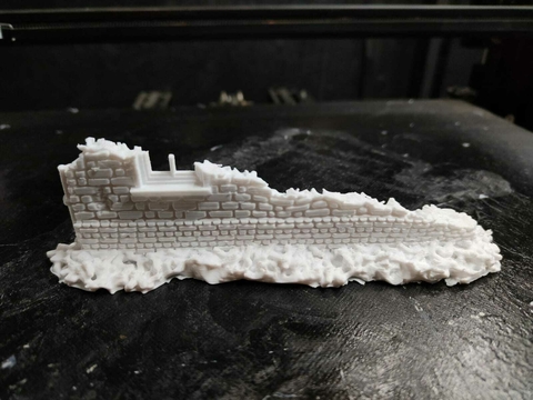 Muros casa destruida ww2 escala 1/32 color blanco