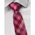 Gravata Xadrez Semi Slim Rosa com Fúcsia – Sofisticação vibrante com charme contemporâneo