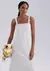 Vestido Midi Evasê Alças Médias Rústico Com Linho K5CX HERING - AREA ECLETICA