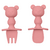 Kit Talheres Silicone Ursinho Rosa - Buba - comprar online