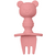 Kit Talheres Silicone Ursinho Rosa - Buba na internet