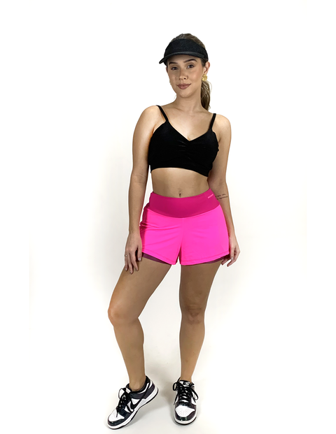 SHORT FITNESS RUNNING COM BOLSO ROSA PINK