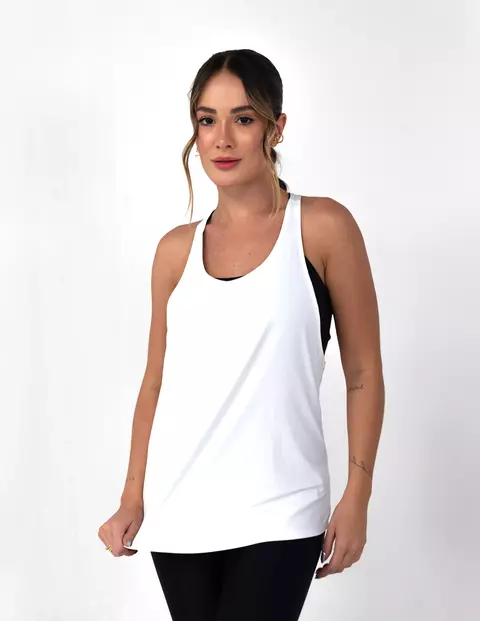 REGATA FEMININA POLIAMIDA COM ELASTANO BRANCA