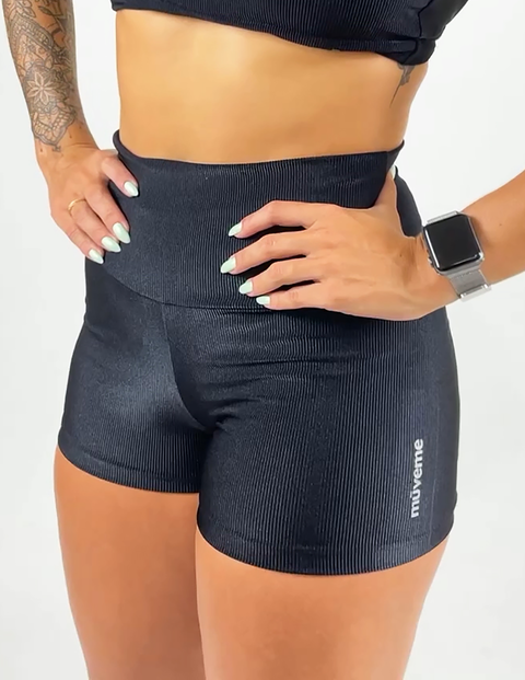 SHORT CANELADO TRIP MUV PRETO