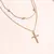 Colar lindo e exclusivo com pingente cruz de cruz feminino, corrente e detalhes oval dourado e prateado - Portal confiável