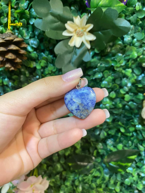 Pingente de coração de Quartzo Azul - comprar online