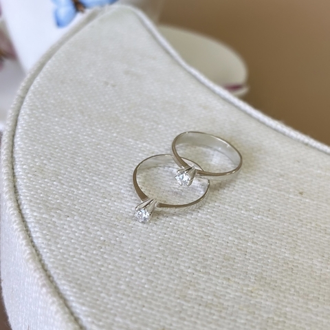 Anel solitário zircônia cristal