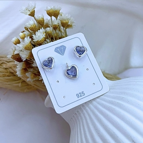 Conjunto coração lilás