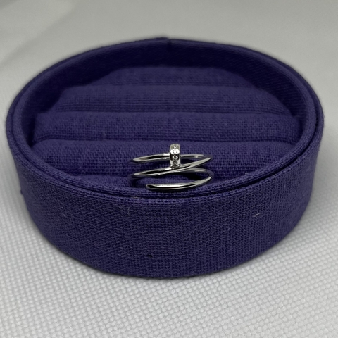 Anel prego aro duplo com zircônias