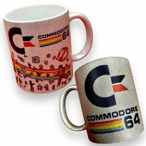 TAZA CERAMICA GLITTER CONSOLA COMMODORE 64