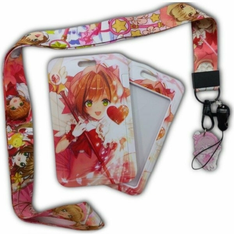 PORTA SUBE COLGANTE Y LLAVERO ANIME SAKURA CARD CAPTORS CORAZON