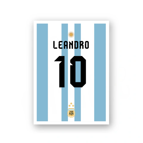 Cuadro Camiseta de Fútbol Personalizada Nombre y Número