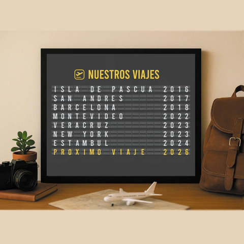 Cuadro De Viajes Personalizado Tablero Estilo Aeropuerto - comprar en línea