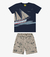 CONJUNTO INFANTIL MENINO DE CAMISETA MALHA E BERMUDA TACTEL barco a vela Rovitex na internet