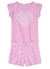 Conjunto Infantil Feminino de Blusa Meia Malha / Shorts Cotton Quadriculado Brandili na internet
