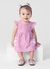 Vestido Infantil menina Meia Malha Waffle estampa limões e flores Brandili