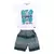 CONJUNTO INFANTIL MENINO CAMISETA BRANCA COM SKATE E BERMUDA TACTEL - PREMIUM - Marineland