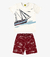 CONJUNTO INFANTIL MENINO DE CAMISETA MALHA E BERMUDA TACTEL barco a vela Rovitex - loja online