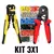 Kit Alicate Crimpar + 1200 Terminais Ilhos + Descascador 0,25 Até 10mm²