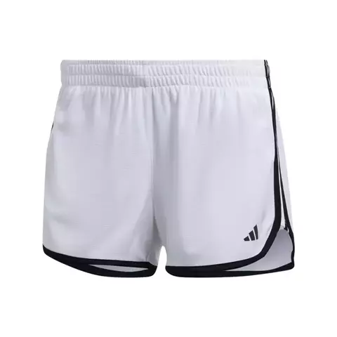 Vista frontal del Short Deportivo Adidas Blanco Own The Run, destacando su diseño fresco y color blanco.