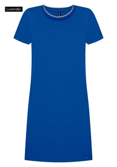 Vestido Curto Canelado com Retilínea Decote 34771 - LOJA DAS FABRICAS