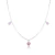 Colar Prata 925 Pingentes Corações com Zircônia Rosa Claro - loja online
