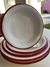 Set x 5 | Combo platos Hondos Diferentes medidas BLANCOS borde Rojo