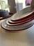Set x 5 | Combo platos Hondos Diferentes medidas BLANCOS borde Rojo - comprar online