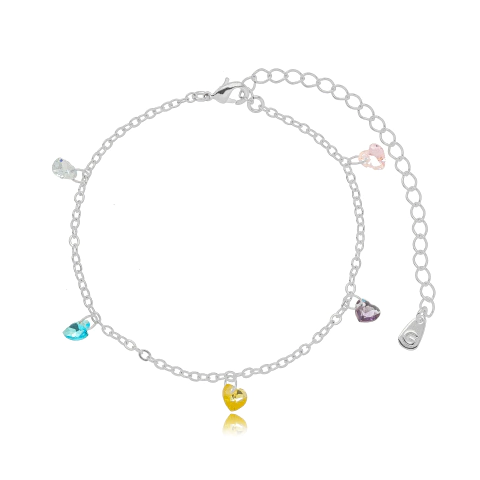 Pulseira Corações de Cristal
