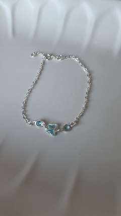 pulseira borboleta azul ciano prata 925 na internet