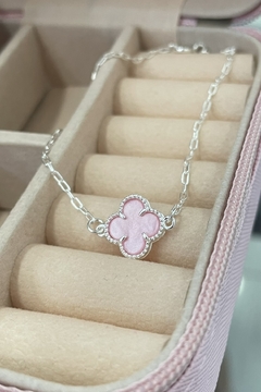 pulseira trevo rosê baby prata 925 - comprar online
