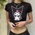 Imagem do Camisa engraçada dos desenhos animados T para mulheres, Kuromi Kawaii, Top reco
