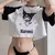 Camisa engraçada dos desenhos animados T para mulheres, Kuromi Kawaii, Top reco