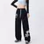 Calça de moletom cinza feminina, moda larga, grande, calça esportiva, streetwe - Gato24