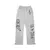 Calça de moletom cinza feminina, moda larga, grande, calça esportiva, streetwe - Gato24