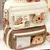 Capivara Cartoon Papelaria Holder Bag com broches, saco de lápis de grande capa