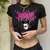 Camisa engraçada dos desenhos animados T para mulheres, Kuromi Kawaii, Top reco