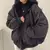Casaco Kawaii de dupla face com capuz feminino, Parkas grossas quentes, casaco f - Gato24