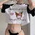 Camisa engraçada dos desenhos animados T para mulheres, Kuromi Kawaii, Top reco na internet