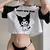 Camisa engraçada dos desenhos animados T para mulheres, Kuromi Kawaii, Top reco - comprar online