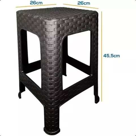 Kit 4 Banqueta Rattan Trama Resistente para Cozinha e Jardim