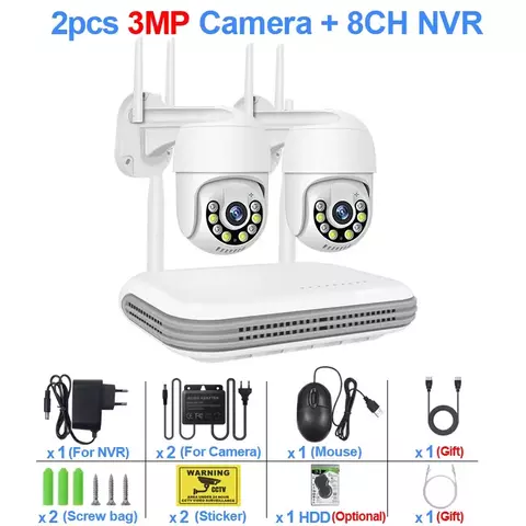 CFTV wifi 2 Câmeras 3MP Sem Fio - Smar 8ch - comprar online