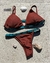 BIKINI GIULIA-MARRÓN Y ESTAMP. TURQUESA