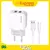 Kit Carregador de Celular Turbo USB com Cabo de Carga Rápida - Certificado pela