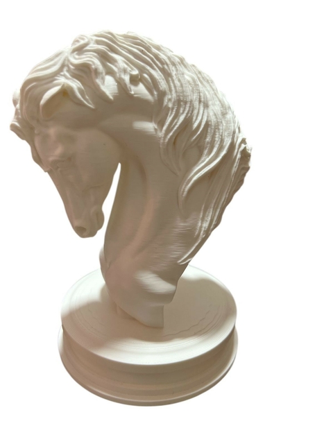 Cabeça de cavalo realista 3D branca média - 15 cm