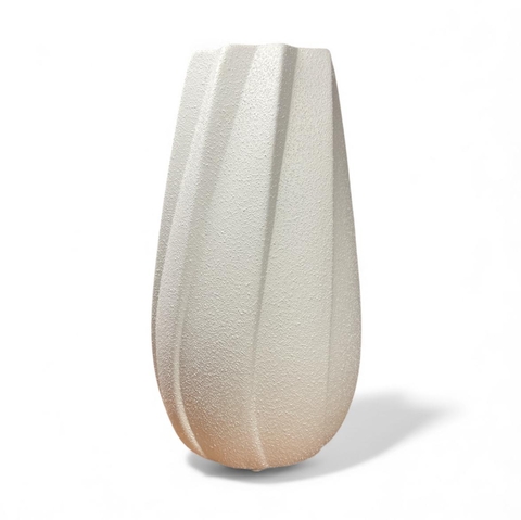 Vaso Valise Moderno Branco Fosco Texturizado - 35,5cm